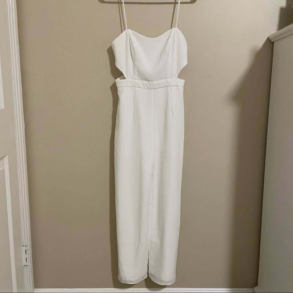 Fame And Partners White Cutout Jumpsuit